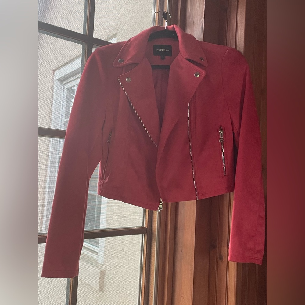 Express Red Suede Jacket Size Small
